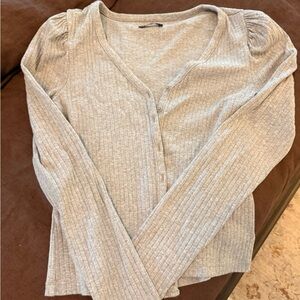 GAP Light Gray Ribbed Cardigan